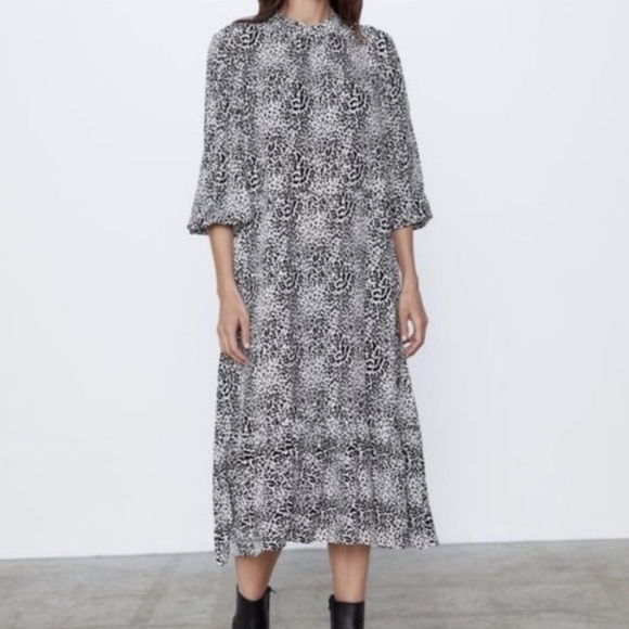 Zara Leopard Print Boho Dress - Picture 1 of 11